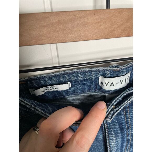 Ava & Viv High Rise Relaxed Fit Wide Leg Jeans Plus Size 26 Denim - Picture 10 of 14